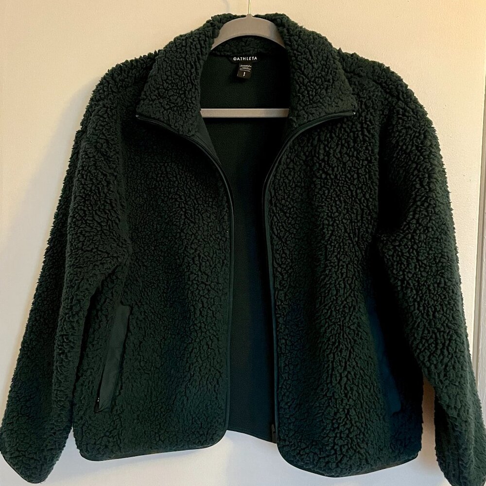 Athleta In The Clouds Sherpa Jacket Pine Green S